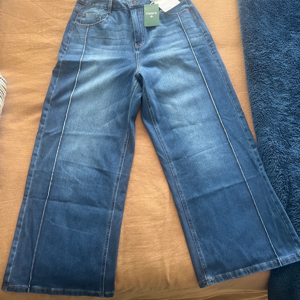 Halara Blue Wide-Leg Jeans